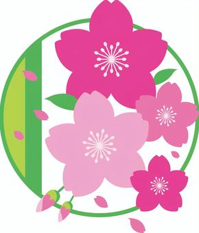 Cherry blossom icon 29 (circular frame), , JPG, PNG and AI