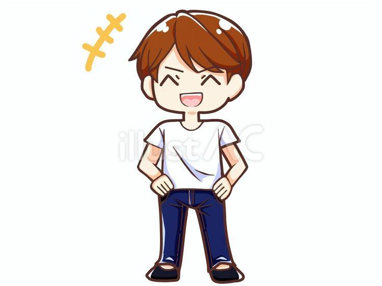 笑顔の男性　1/6 人物,人,男性のイラスト素材