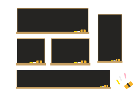 色々なサイズの黒板のイラストセット