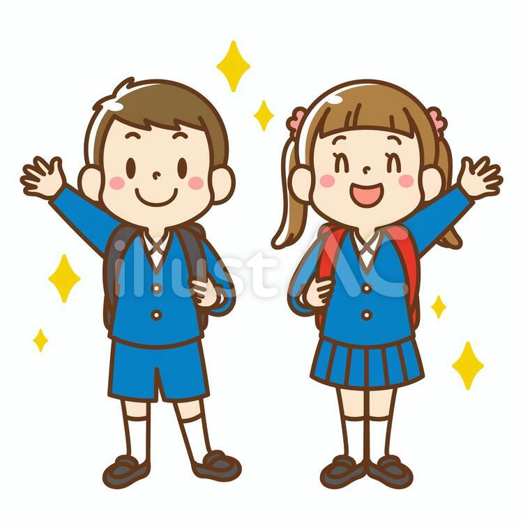 新一年生２ 入学式,一年生,新一年生のイラスト素材