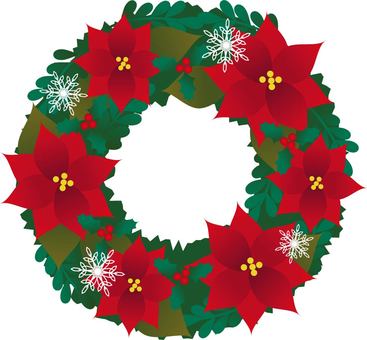 ポインセチアのクリスマスリース