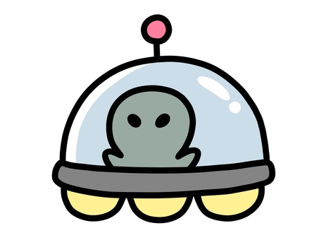 宇宙人 宇宙人,エイリアン,ufo,ゆるい,かわいい,ゆるかわいいのイラスト素材