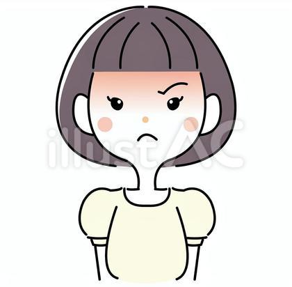 シンプルな女性やや怒る