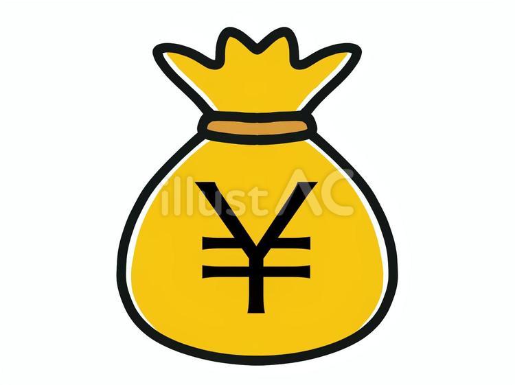 お金の袋 ￥,円,日本円のイラスト素材