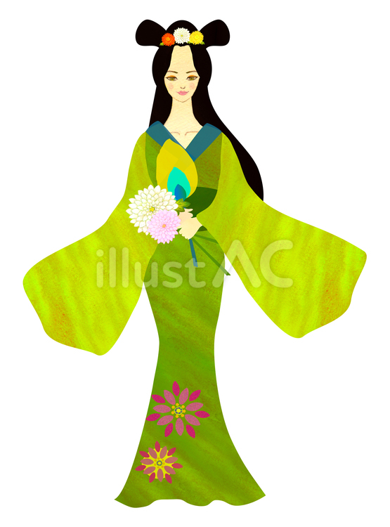 菊理姫（ククリヒメ） ククリヒメ,女神,菊のイラスト素材