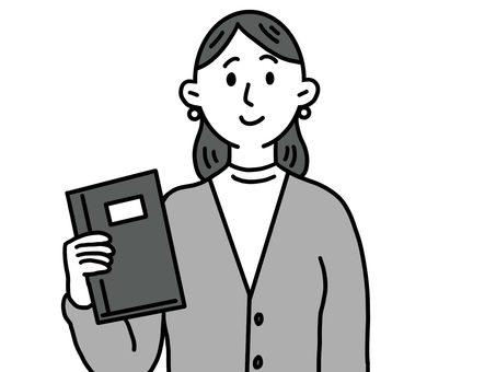 学校の先生　女性 学校,先生,女性,出席簿,やさしい,シンプルのイラスト素材
