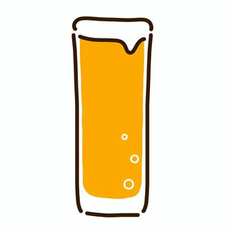タンブラーグラスに入った橙色のビール ビール,グラス,お酒,泡,飲酒,飲み物,橙色,オレンジ色,タンブラーグラスのイラスト素材