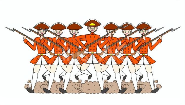 突撃する大航海時代風兵隊 兵士,軍人,兵隊のイラスト素材