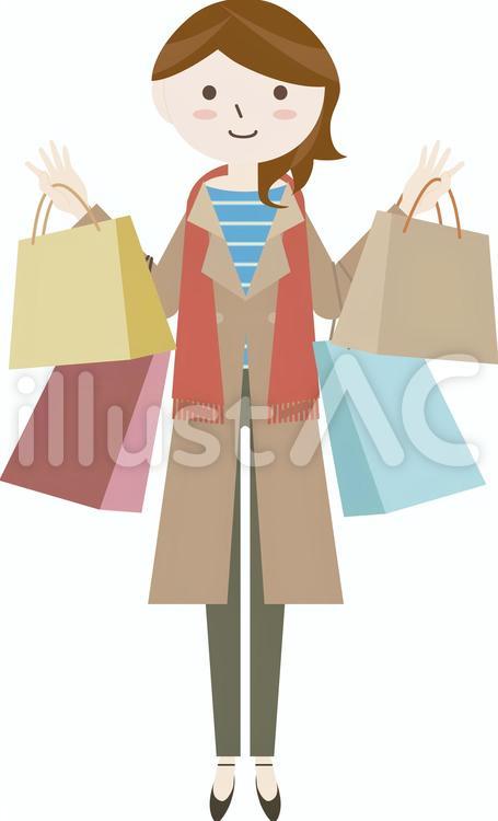 秋バーゲン02 女性01 イラスト No 1246 無料イラストなら イラストac