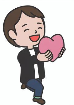 ハートを渡す男