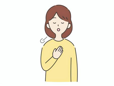 深呼吸する女性：暖色 深呼吸,リラックス,健康,瞑想,呼吸,リフレッシュ,落ち着く,癒し,セルフケア,安らぎのイラスト素材