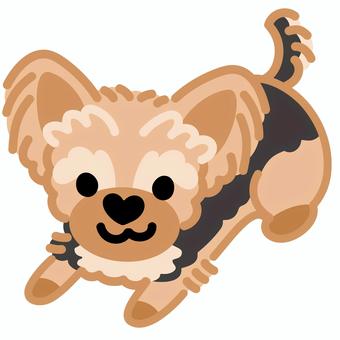 ハート鼻のヨークシャーテリア（ふせ）4 ヨークシャーテリア,犬,動物,ハート,鼻,ふせ,シンプル,かわいい,キュート,デフォルメのイラスト素材