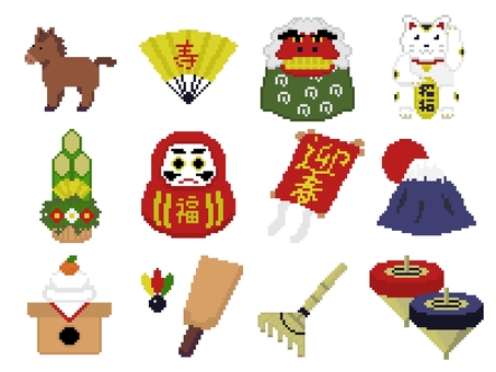 Illustration, dot picture, lunar month, new year, 