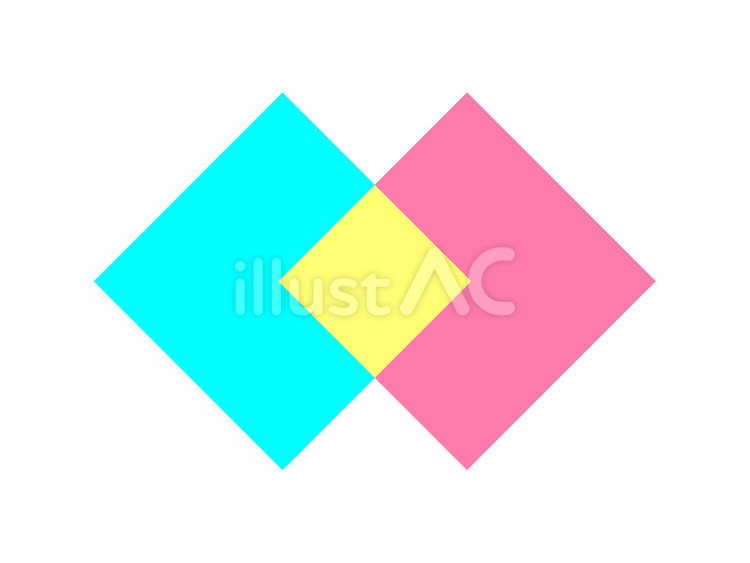交差した四角形デザイン図形_01 四角形,交差,図形のイラスト素材