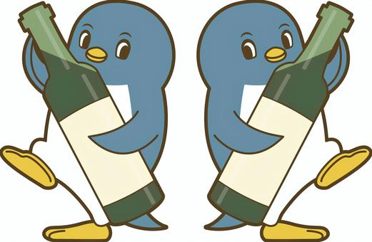 ワインとペンギン ペンギン,かわいい,イラスト,南極,子供向け,幼児向けペンギン,子供,可愛い,動物,ベビーのイラスト素材