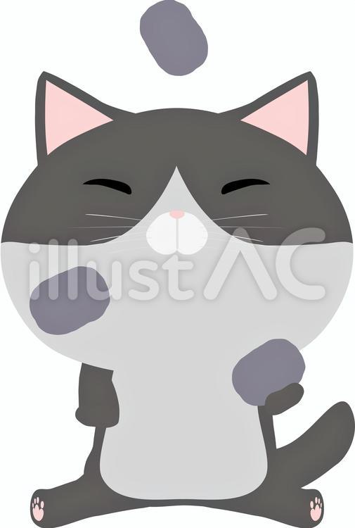 お手玉_はちわれ 猫,お手玉,はちわれのイラスト素材
