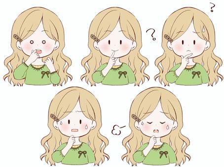 Illustration, girl, expression, cute, 