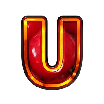 アルファベット文字U 文字,ギラギラ,赤色,アルファベット,uのイラスト素材
