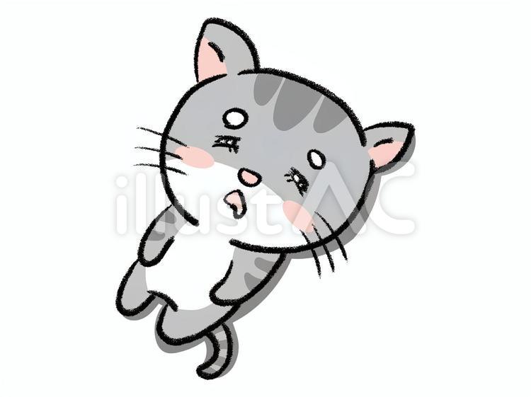 お昼寝をしているネコちゃん ネコ,お昼寝,動物のイラスト素材
