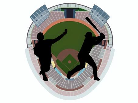野球 野球,スポーツ,野球場,球場,大会会場,スタジアム,グランド,スタンド,観客席,ベースボールのイラスト素材