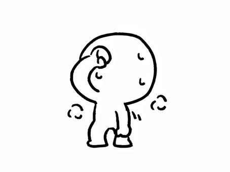 かがむ人 かがむ人 人,全身,汗,息,シルエット,生き物,ベクター,手書きのイラスト素材