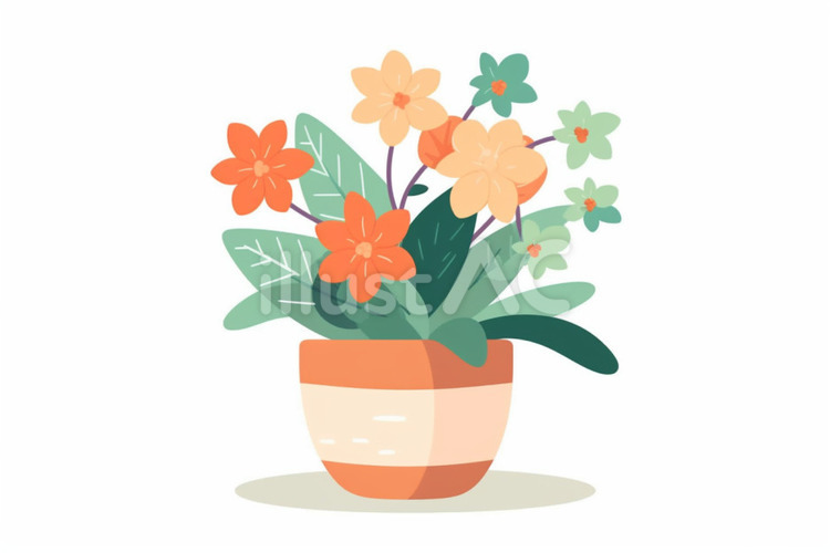 植木鉢の花 花,植木鉢,植物のイラスト素材