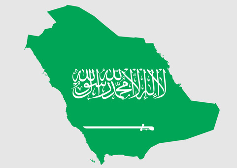 サウジアラビアの地図（国旗柄） サウジアラビア,地図,国旗,外国,海外,地理,土地,国土,地形,世界のイラスト素材