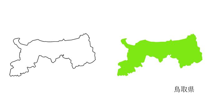 鳥取県地図 鳥取県地図,鳥取県,地図,map,白地図,シルエット,グリーン,マップ,旅行,観光地のイラスト素材