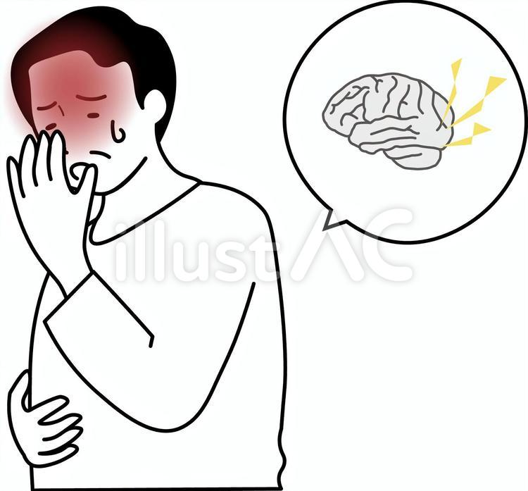 人物　男性　頭痛 人物,男性,頭痛のイラスト素材