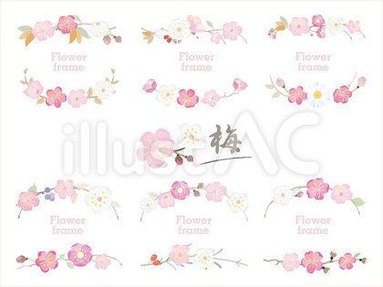 花の飾り枠63_梅