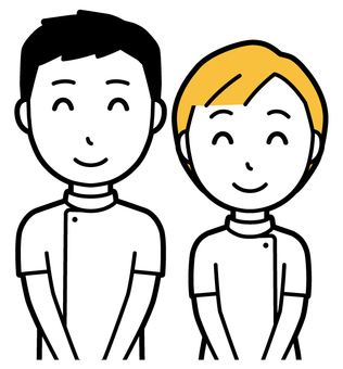  理学療法士の男女(黄)-013-バスト ニコニコ,理学療法士,男女,医療,病院,クリニック,整体師,柔道整復師,鍼灸師,人物のイラスト素材