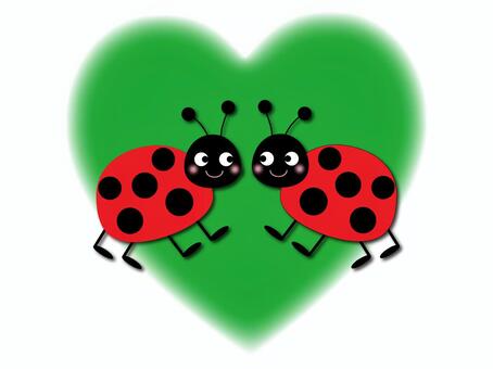 Illustration, winter, ladybird, heart, 