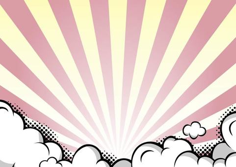 American comic clouds and concentrated lines/light pink, , JPG and AI