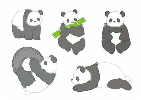 パンダの素材 動物,もふもふ,かわいい,パンダ,生き物,哺乳類,素材のイラスト素材