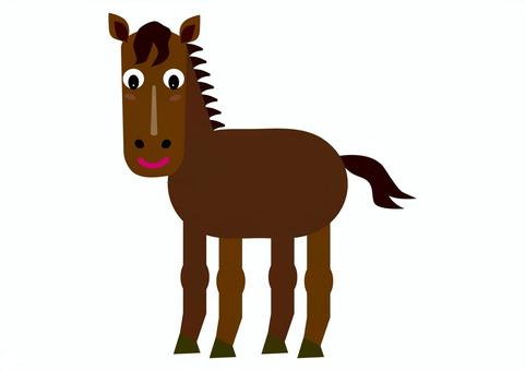 可愛い馬の午年の年賀状イラスト透過素材