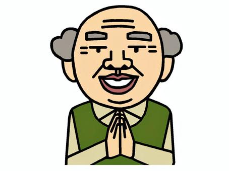祈り 祈り,手を合わせる,人物,おじいちゃん,ごちそうさま,イラストのイラスト素材