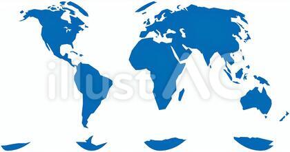 グード図法世界地図-単純化