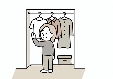 ミニマリスト 断捨離,片付け,掃除,ミニマリスト,部屋,きれい,処分,処理,服,洋服のイラスト素材
