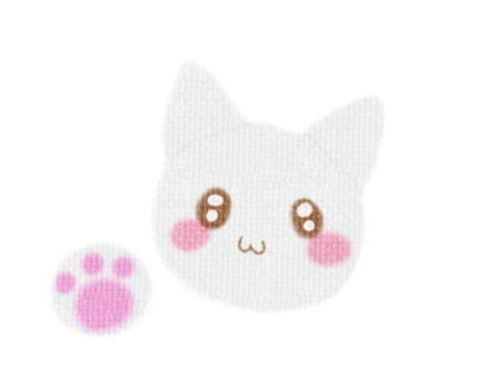 ねこ かわいい,猫,白い,肉球,マスコット,キャラクター,ぬいぐるみのイラスト素材
