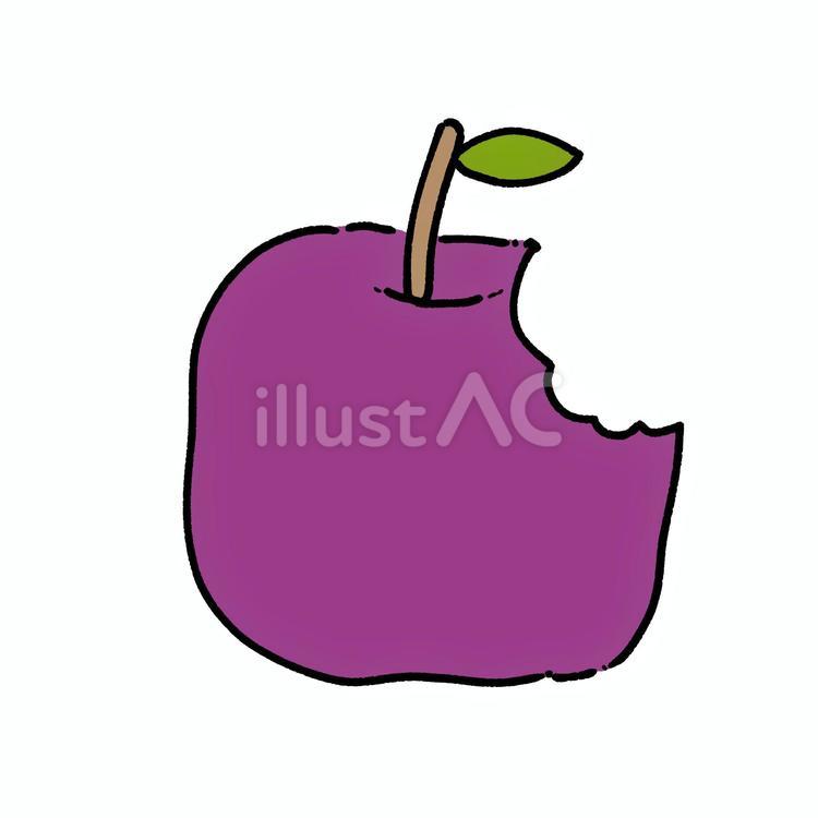 かじられた毒りんご 毒,りんご,かじるのイラスト素材