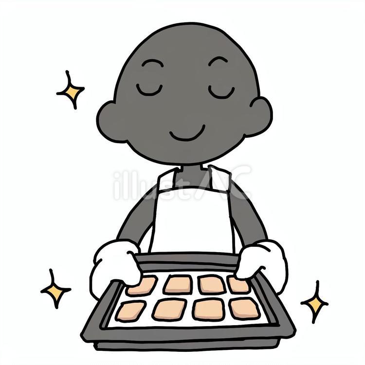 上手にクッキーを焼いたドヤ顔のシルエット シルエット,クッキー,ドヤ顔のイラスト素材