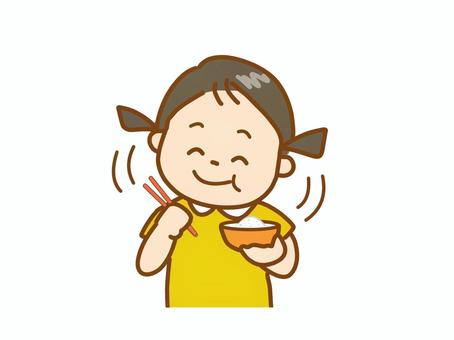 よく噛む、脳の活性化、消化吸収がよくなる 子供,噛む,咀嚼,消化,血流,活性,健康,食事,脳,おいしいのイラスト素材