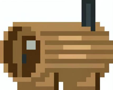 ドット絵のバレル型サウナです。 ドット絵,サウナ,シンプル,樽,屋外,木製,バレル型,ログハウス,北欧,施設のイラスト素材