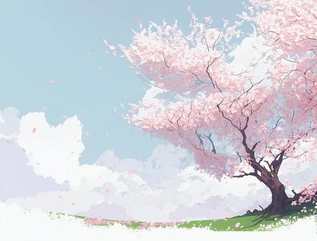 青空に咲くサクラ 3 青空に咲くサクラ 3 ピンク,フレーム,和風のイラスト素材
