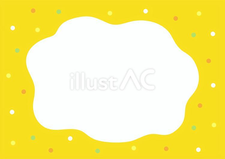 夏の雲フレームと水玉模様の背景02 夏,背景,雲のイラスト素材
