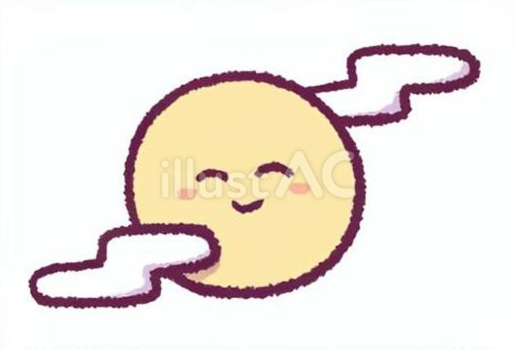中秋の名月のイラスト 中秋の名月,満月,雲のイラスト素材