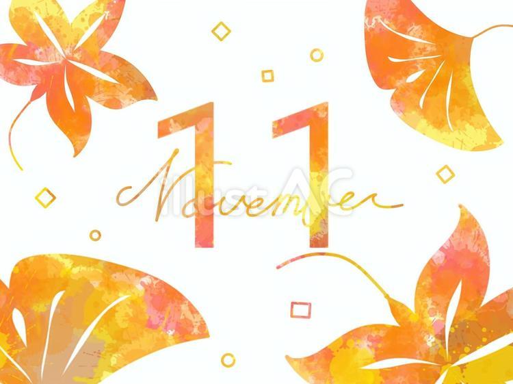 11月 11月,紅葉,秋のイラスト素材