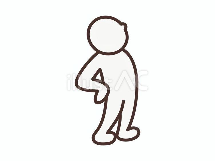 上を見上げる人　ピクトグラム（顔なし） 上,見上げる,見るのイラスト素材