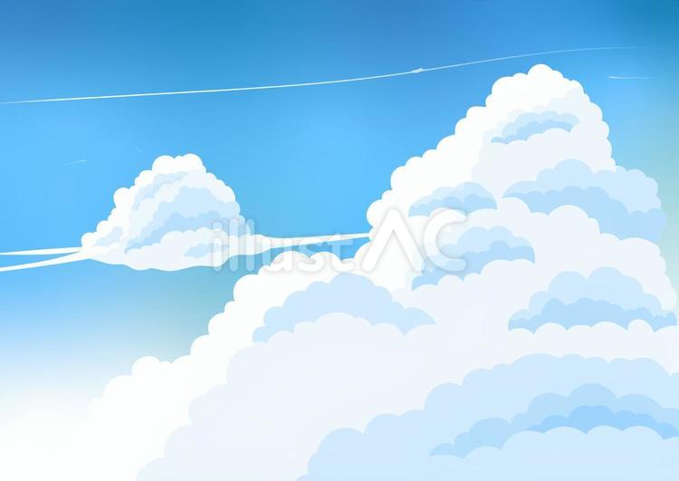 夏の鮮やかな空と積乱雲 夏,空,夏空のイラスト素材