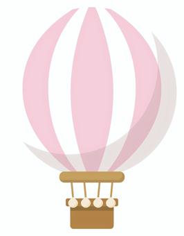 ピンクの気球 気球,乗り物,シンプル,おしゃれ,かわいい,挿し絵,イラスト,素材のイラスト素材